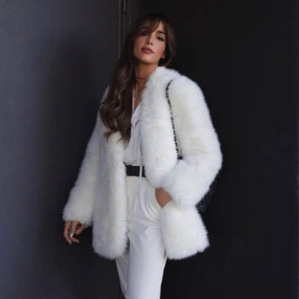 Mango White Teddy Jacket
